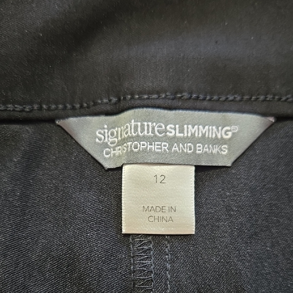 Christopher & Banks Signature Slimming Black Pants Size 12 - Picture 2 of 4